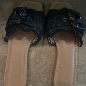 Universal Thread Black Woven Sandals